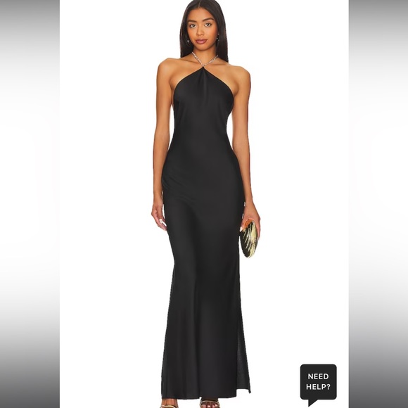 DANNIJO Halter Chain Maxi Dress in Black. Worn twice, excellent condition. Small - Picture 3 of 8